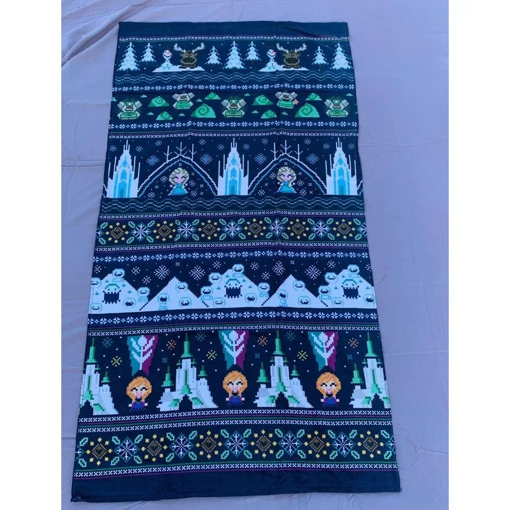 Disney Parks Frozen Elsa Anna Olaf Sven Snowgies Trolls Beach Towel